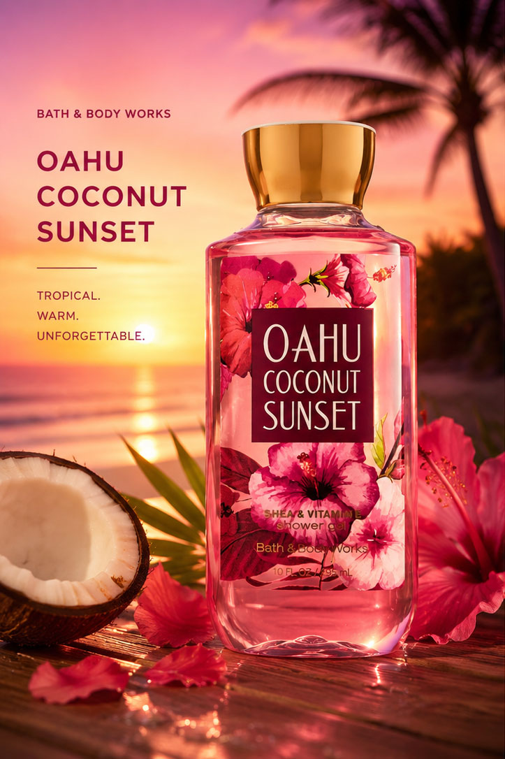 شاور ژل بس اند بادی ورکز Oahu Coconut Sunset
